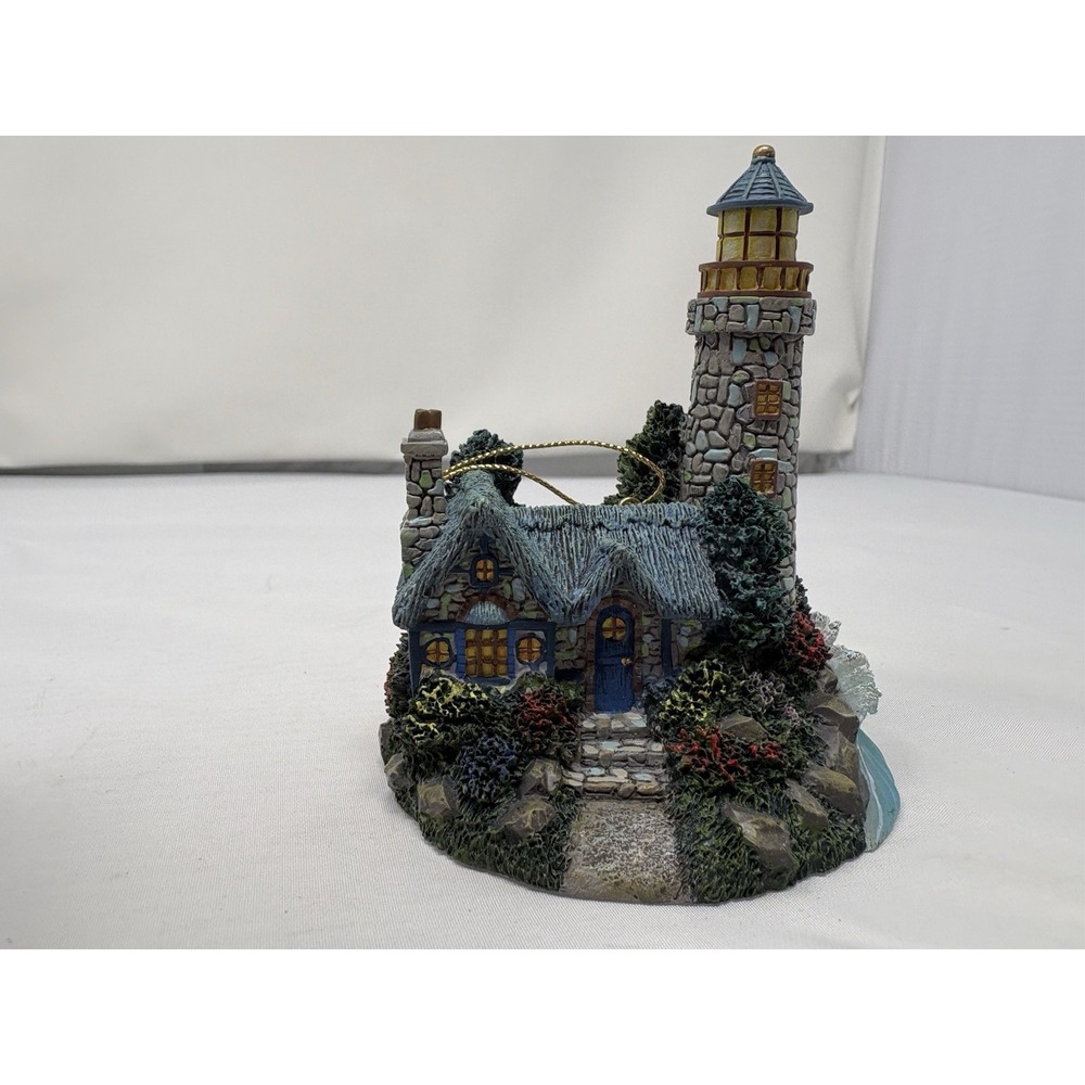 Vintage Thomas Kinkade Illuminated Series Ornament "Cottage Shore Lighthouse" - Picture 7 of 9